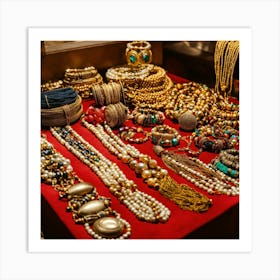 Beautiful African Pearly Jewellery On Display (7) Art Print