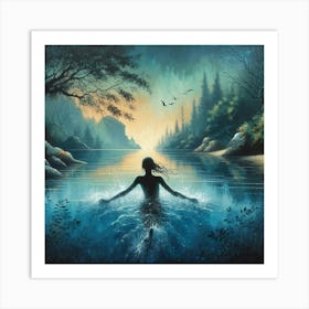 Swimming into the Ocean Art Print