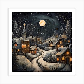 Stitched Retro Holiday Impressions Art Print