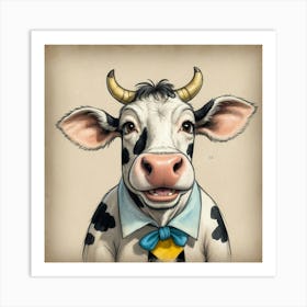 Cow In A Tie 1 Art Print