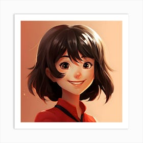 Portrait Of A Girl Anime 2 Art Print