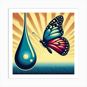 Butterfly And Drop Of Water Art Print