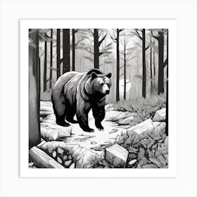 Bear In The Woods 10 Art Print