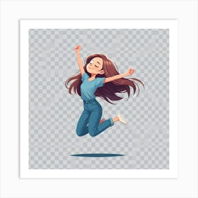 Girl Jumping Png And Vector Art Print