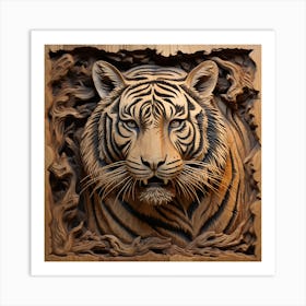 Tiger Carving 1 Art Print