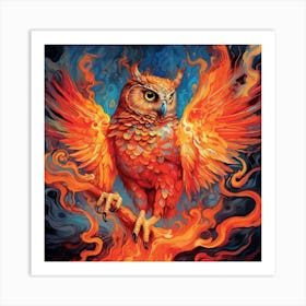 Fire Owl Art Print