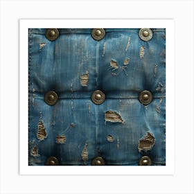 Distressed Blue Upholstery Art Print