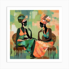 Two African Women Talking Art Print