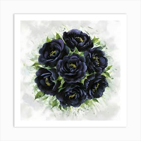 A Stunning Watercolor Painting Of Vibrant Black (9) Art Print