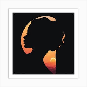 Silhouette Of A Woman 3 Art Print