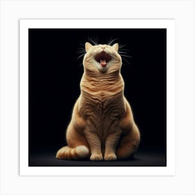Yawning Cat 1 Art Print