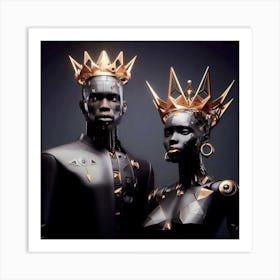 Black King And Queen Art Print