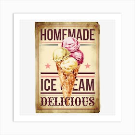 Homemade Ice Cream Delicious Art Print