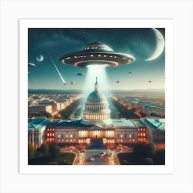 Ufo Over Washington 4 Art Print