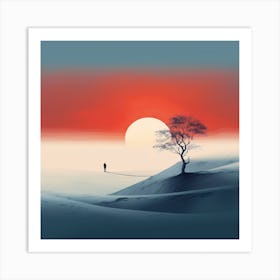 Sunset In The Desert Art Print