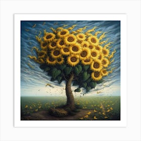 Sunflower Tree Art Print