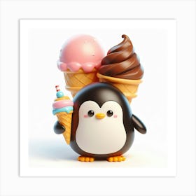 Ice Cream Penguin 5 Art Print