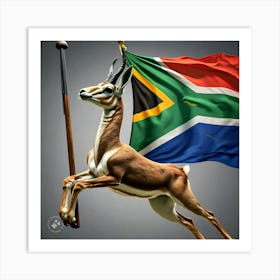 A Powerful Springbok With Rippling Muscles Holding Art Print