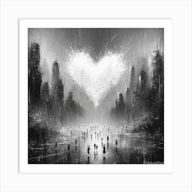 Heart In The Rain Art Print