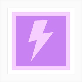 Purple Lightning Bolt Square Art Print