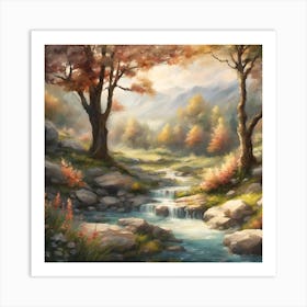 Stream In The Woods Art Print