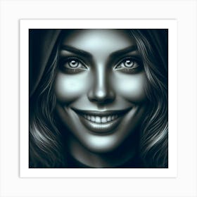 Black And White Portrait Of A Woman 32 Art Print