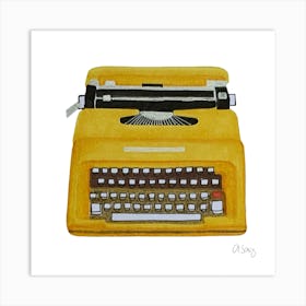 Yellow Typewriter Art Print