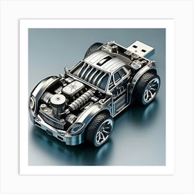 A Flash Drive Design As A Motor Car 3 Art Print