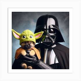 Darth Vader's Puppy Star Wars Art Print Art Print