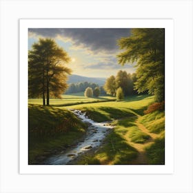 Stream In The Countryside 4 Art Print