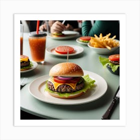 Hamburgers And Fries 4 Art Print