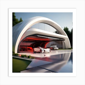 Futuristic Car Garage 2 Art Print