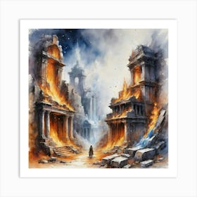 Burning Street Art Print