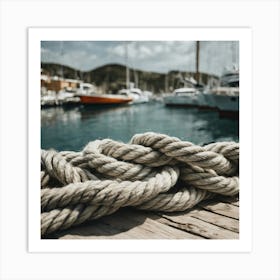 Yachts On A Dock Art Print