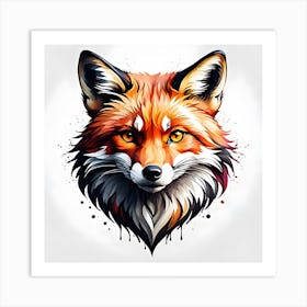 Fox Head 9 Art Print