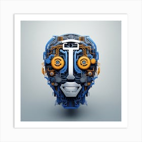 Robot Head 3 Art Print