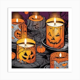 Halloween Candles 4 Art Print