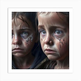Two Crying Children Art Print