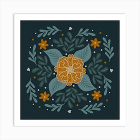 Circular Flowers Art Print