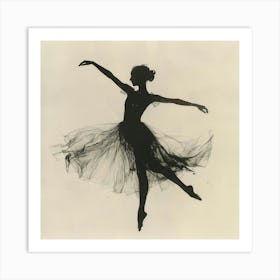 Ballet Dancer In Motion Dynamic Pose Art Print