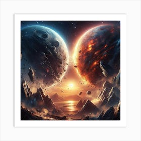 Two Planets In Space 1 Art Print