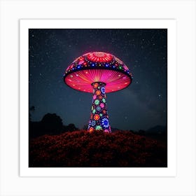 Mushroom In The Night Sky 2 Art Print