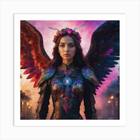 Girl With Wings Art Print