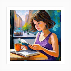 Bella and books Art Print