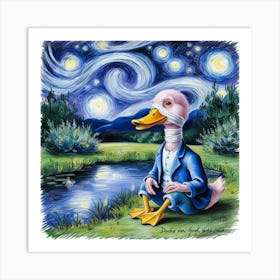 Starry Night Duck 10 Art Print