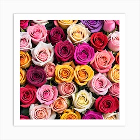 Colorful Roses Background 8 Art Print