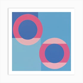 Pink and blue geometrical print Art Print