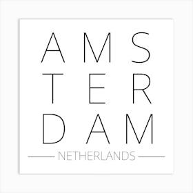 Amsterdam Netherlands Typography City Country Word Art Print