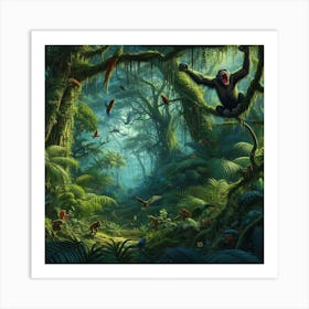 Jungle Monkeys Art Print