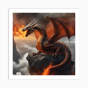 Dragon In Flames 3 Art Print